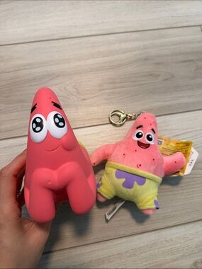 Patrick Plush keychain & Squishy Set - Pink